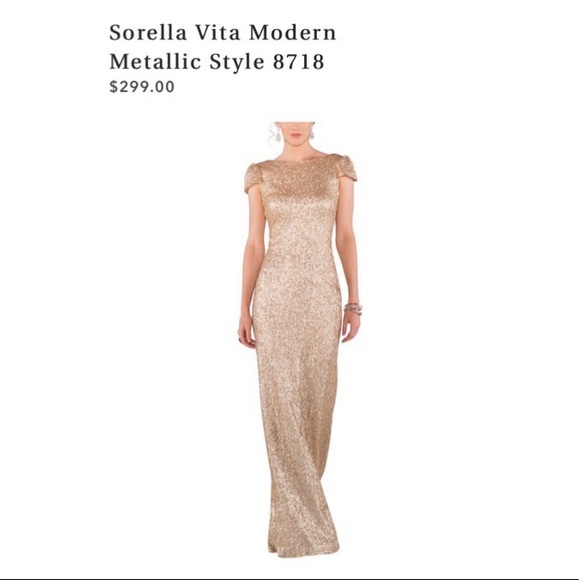 Sorella Vita Gold Sequin Gown - Picture 5 of 6
